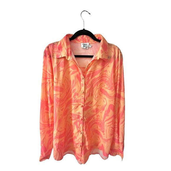 Princess Polly Sheer Swirl Blouse Large - Picture 1 of 5